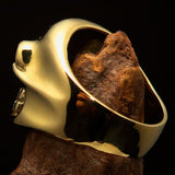 Nicely Crafted Men's Outlaw red 1% er Gnome Skull Ring - Solid Brass - BikeRing4u