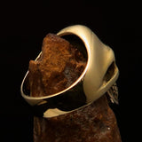 Excellent crafted Men's Devil Skull Ring red 666 on Forehead - Solid Brass - BikeRing4u