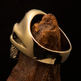 Excellent crafted Men's Devil Skull Ring red 666 on Forehead - Solid Brass - BikeRing4u