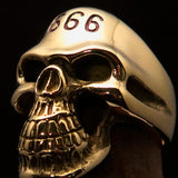 Excellent crafted Men's Devil Skull Ring red 666 on Forehead - Solid Brass - BikeRing4u