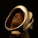 Excellent crafted Men's Gamer Ring red Biohazard Skull - Solid Brass - BikeRing4u