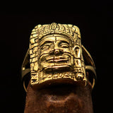Perfectly crafted Brass Men's Buddha Ring ancient Bayon Angkor Wat - BikeRing4u
