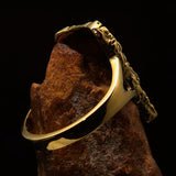Perfectly crafted Brass Men's Buddha Ring ancient Bayon Angkor Wat - BikeRing4u