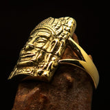Perfectly crafted Brass Men's Buddha Ring ancient Bayon Angkor Wat - BikeRing4u