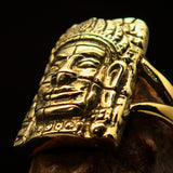 Perfectly crafted Brass Men's Buddha Ring ancient Bayon Angkor Wat - BikeRing4u