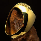 Excellent crafted solid Brass Men's Predator Ring Lion red CZ Eyes - BikeRing4u