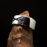 Excellent crafted Men's Cavalry Ring Crossed Sabers Black - Sterling Silver - BikeRing4u