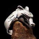 Excellent crafted Men's Jackal Ring Egyptian Anubis God of Death - Sterling Silver - BikeRing4u