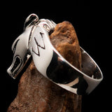 Excellent crafted Men's Jackal Ring Egyptian Anubis God of Death - Sterling Silver - BikeRing4u