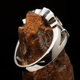 Excellent crafted Men's Biker Sterling Silver Ring Knuckle Duster - BikeRing4u