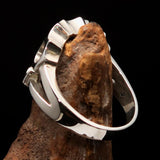 Excellent crafted Men's Biker Sterling Silver Ring Knuckle Duster - BikeRing4u