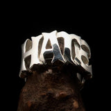 Excellent crafted One Word Hate Ring - Sterling Silver - BikeRing4u