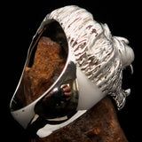 Excellent crafted Men's Animal Ring Male Lion blue Sapphire Eyes Sterling Silver 925 - BikeRing4u