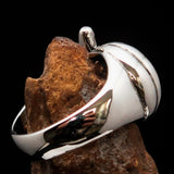 Excellent crafted Halloween Men's Sterling Silver Pumpkin Ring - BikeRing4u