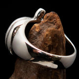 Excellent crafted Halloween Men's Sterling Silver Pumpkin Ring - BikeRing4u