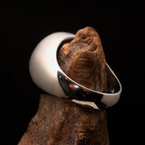 Excellent crafted Men's red Templar Knight Seal Ring - Sterling Silver - BikeRing4u