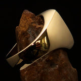 Perfectly crafted Men's Shield Ring 3 Red Lions Coat of Arms - Solid Brass - BikeRing4u