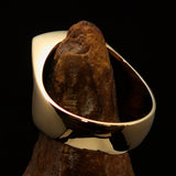 Perfectly crafted Men's Shield Ring 3 Red Lions Coat of Arms - Solid Brass - BikeRing4u