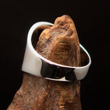 Excellent crafted Men's Hammer and Sickle Crest Ring red - Sterling Silver - BikeRing4u