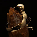 Excellent crafted Men's Chef Skull Ring Knife and Fork - Solid Brass - BikeRing4u