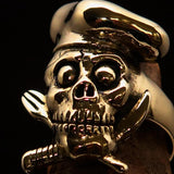 Excellent crafted Men's Chef Skull Ring Knife and Fork - Solid Brass - BikeRing4u