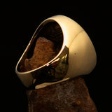 Perfectly crafted Men's Sailor Ring Big Anchor Black - Solid Brass - BikeRing4u