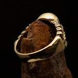 Excellent crafted Men's red 1% Outlaw Biker Skull and Bones Ring - solid Brass - BikeRing4u
