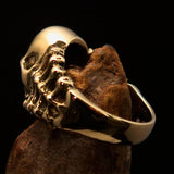 Excellent crafted Men's red 1% Outlaw Biker Skull and Bones Ring - solid Brass - BikeRing4u