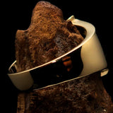 Mirror polished Men's Brass Initial Ring one bold Letter J - BikeRing4u