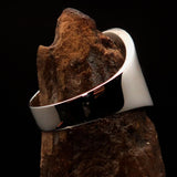 Excellent crafted Men's Spades Yin Yang Poker Ring - two tone Sterling Silver - BikeRing4u