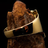 Mirror polished Men's Brass Initial Ring one bold Letter K - BikeRing4u