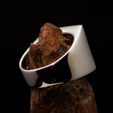 Nicely crafted Men's Greek Warrior Ring - two tone Sterling Silver - BikeRing4u