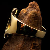 Mirror polished Men's Brass Initial Ring one bold Letter M - BikeRing4u