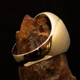 Excellent crafted Men's Hebrew Ring Black Black Star of David - Solid Brass - BikeRing4u