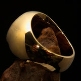 Excellent crafted Men's Socialist Ring Hammer Sickle Red - Solid Brass - BikeRing4u