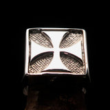 Perfectly crafted Men's Biker Ring Iron Cross - two tone Sterling Silver - BikeRing4u
