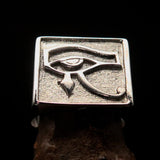 Excellent crafted Men's Ring All seeing Udjat Eye of Ra - Two Tone Sterling Silver - BikeRing4u