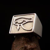 Excellent crafted Men's Ring All seeing Udjat Eye of Ra - Two Tone Sterling Silver - BikeRing4u