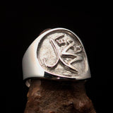 Excellent crafted Men's Muhammad Muslim Ring - two tone Sterling Silver - BikeRing4u