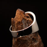 Excellent crafted Men's Yin Yang Ring - two tone Sterling Silver - BikeRing4u