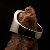 Excellent crafted Men's Yin Yang Ring - two tone Sterling Silver - BikeRing4u