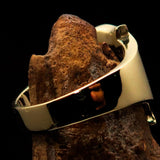 Mirror polished Men's Brass Initial Ring one bold Letter Z - BikeRing4u