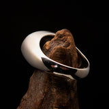 Perfectly crafted oval Initial Men's Ring green SON one word - Sterling Silver - BikeRing4u