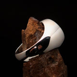 Perfectly crafted Men's Teacher Ring blue Atom Symbol - Sterling Silver - BikeRing4u