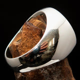 Excellent crafted Men's Heptagon Ring Green seven sided Polygon - Sterling Silver - BikeRing4u