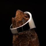 Excellent crafted Men's blue Maltese Cross Biker Ring - Sterling Silver - BikeRing4u