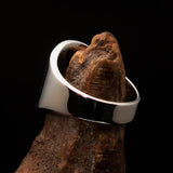 Excellent crafted Men's blue Maltese Cross Biker Ring - Sterling Silver - BikeRing4u