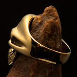 Excellent crafted Men's Biker Skull Ring Diamond 1% Outlaw Symbol Black - BikeRing4u