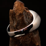 Domed Men's red Al Quran ul Kareem Muslim Ring - Sterling Silver - BikeRing4u