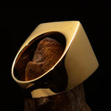 Excellent crafted Men's Pirate Skull Ring Black Maltese Cross - Solid Brass - BikeRing4u